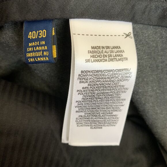POLO Ralph Lauren Dress Pants Mens 40x30 Stretch Straight Fit Grey Heather $98 - Picture 6 of 9